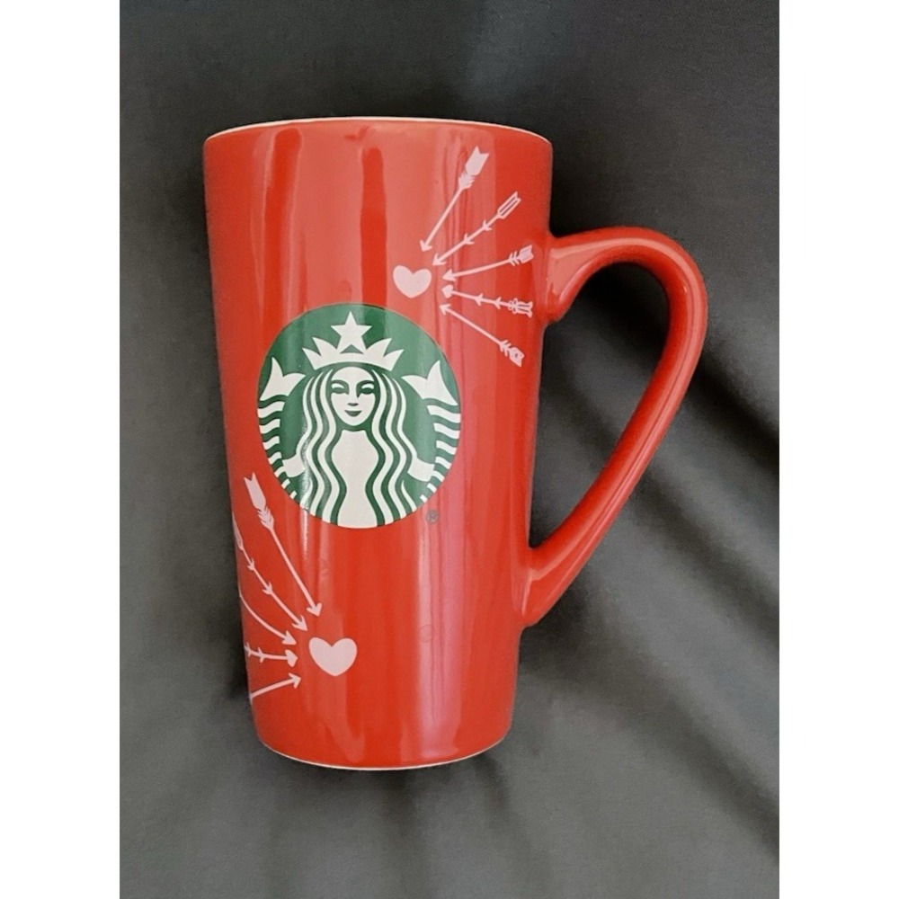 STARBUCKS Valentine's Day Mug Heart & Arrows 2020 Tall Red 16 OZ